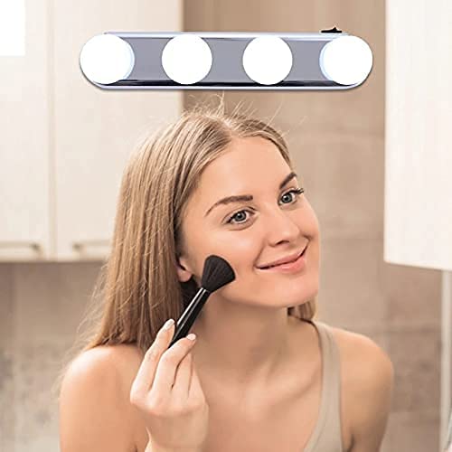 Glow Light LED Mirror Lights for Make Up Room and Bathroom Mirror Studio Glow Light |Cordless 4 LED Bulbs Studio Glow Vanity Make Up Light