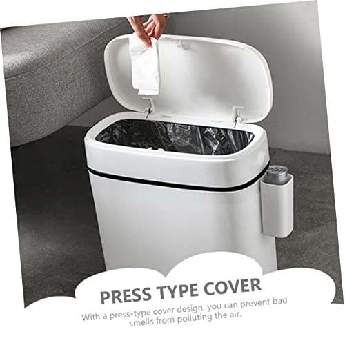Caneca de Basura VOSAREA de Plástico Blanca Compacta miniatura 2