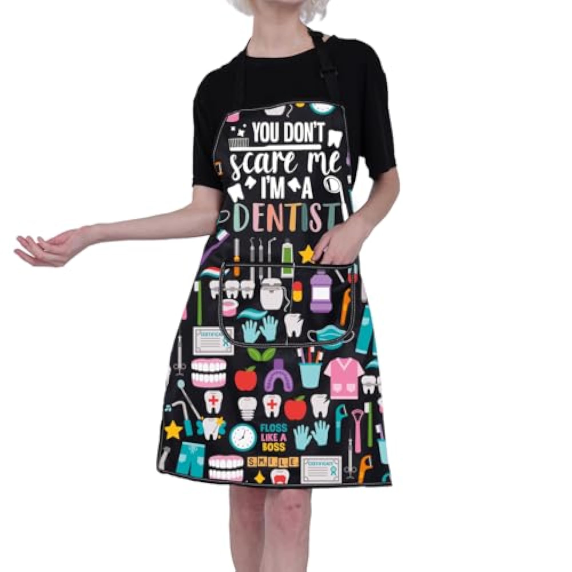 Dentist Apron with Pockets, Funny Dental Gifts