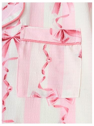 Image of Verdusa Women's 2 Piece Tie Dye Pajamas Set Short Sleeve Button Down Top and Ruffle Shorts