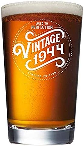 1944 76th Birthday Gifts for Men and Women Beer Glass - 16 oz Funny Vintage 76 Year Old Pint Glasses for Party Decorations - Anniversary Gift Ideas for Dad, Mom, Husband, Wife - Best Craft Beers Mug