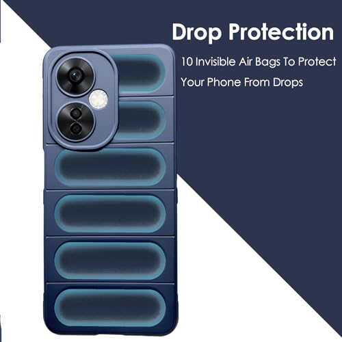 Image of A rtistque Liquid Silicone Stripes Back Cover Case for OnePlus Nord CE 3 Lite 5G | with Camera Protection | with Inner Fabric | Anti Slip Grip | AirBag Case - Blue