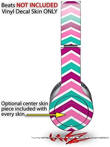 Skin Decal Wrap Works with Original Beats Solo HD Headphones Zig Zag Teal Pink Purple Skin Only (Headphones NOT Included)