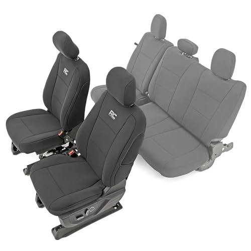 Rough Country Neoprene Seat Covers for 15-22 F-150 |17-22 Super Duty - 91016 Black Front
