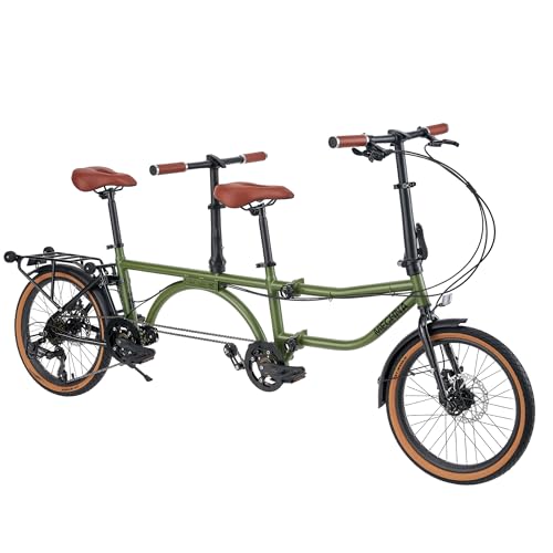 GRELiving Foldable Dual Drive Tandem Bike