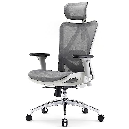 SIHOO M57 Ergonomic Office Chair with 3 Way Armrests Lumbar Support and Adjustable Headrest High Back with Tilt Function (Black)