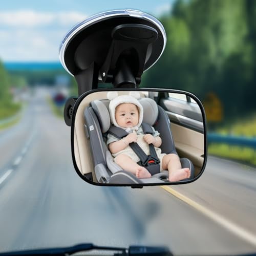 Lusterko dla dzieci w samochodzie, zakrzywione szkło samochodowe, obracane o 360 stopni, lusterko do siedzeń samochodowych skierowanych do tyłu – dla rodzin SUV-ów, samochodów ciężarowych, tylnych