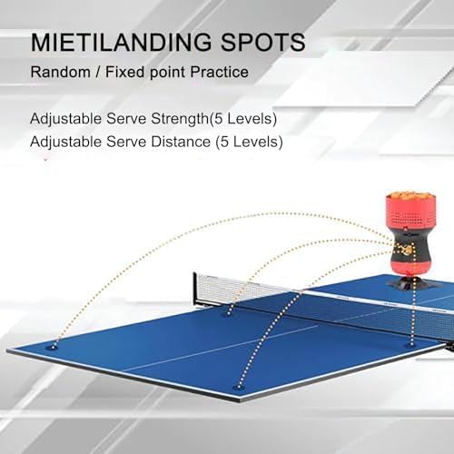 Robot da ping pong automatico con controllo senza fili, capacità di 90 palline, serbatoio rimovibile per uso domestico