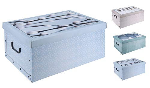 Spetebo Set van 3 opbergdozen in natuurlijke motieven met elk 45 liter inhoud - decoratieve box opslag van karton