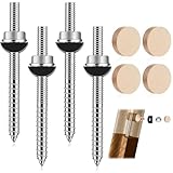 Shimeyao 4 Set Stair Handrail Bolt Kits Rails Fitting Fastener Easy Installation for Residential and...