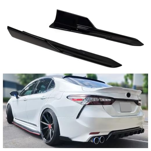 Fits for 2018-2020 Toyota Camry SE XSE ART Style Glossy Black Rear Bumper Side Corner Spats Splitters Apron Valance