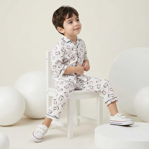Image of CLAP Kids Cotton Printed Full Sleeves Night Suit
