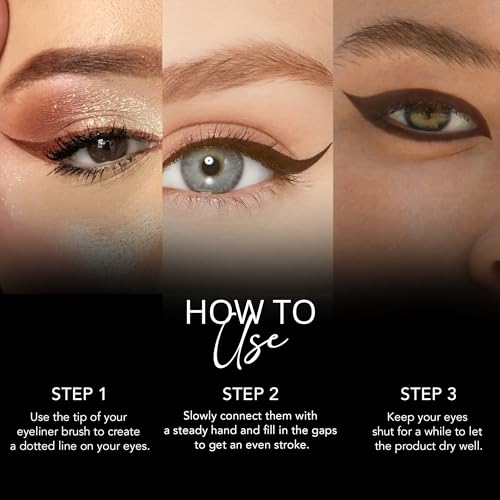 Image of Carlton London Stunnig Black Liquid Eye Liner |Enriched With Vitamin-E |Long Lasting Matte Waterproof Liner, Smudge Proof, Transfer Proof Eye Makeup |Upto 24 Hrs - 5ML(Bitter Chocolate)