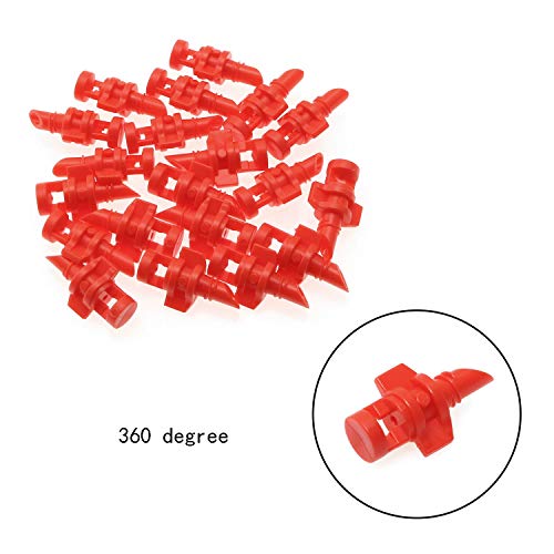 Maxmoral 60Pcs Water Spray Misting Sprinkler Nozzle 90/180/360 Degree Micro Garden Water Spray Misting Nozzle Sprinkler Sprayer Lawn Irrigation Kit #TOP3