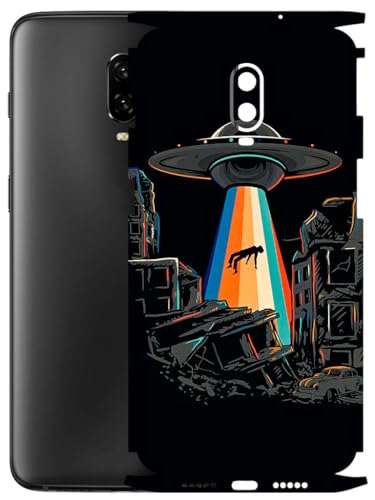 Image of AtOdds - Full Body Back Screen Guard Protector Film - Lamination Wrap Skin Sticker Compatible with ONEPLUS 6T | Scratchproof Matte Finish (Alien Invade)