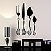 Cuillère couteau et fourchette sticker mural vinyle autocollant vaisselle cuisine restaurant mur autocollant maison autocollant A2 89x57cm