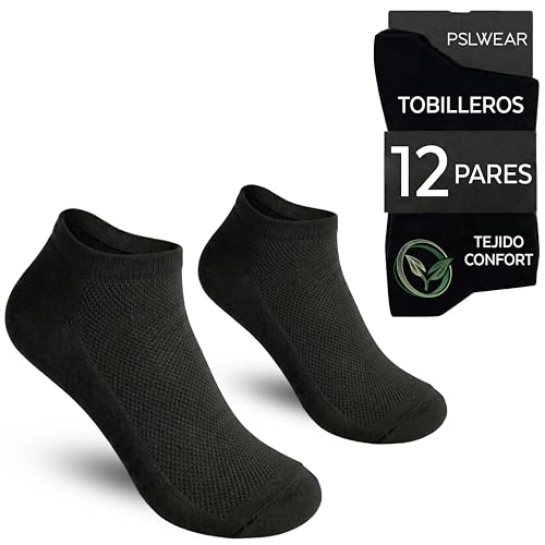 PSL WEAR Calcetines de Compresión Running Hombre, Transpirables Anti-Ampollas, Soporte Arco y Amortiguación, Calcetines Deportivos Cortos para Gym, Carreras, Fútbol, Correr, Senderismo y Verano