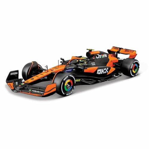 Bburago - Fórmula 1 McLaren MCL38 Miami GP 2024#Norris 1/24 - Coche teledirigido Premium 2,4 GHz - RC Recargable - Velocidad 8 km/h - Autonomía 20 min - Modelo reducido Juguete Infantil