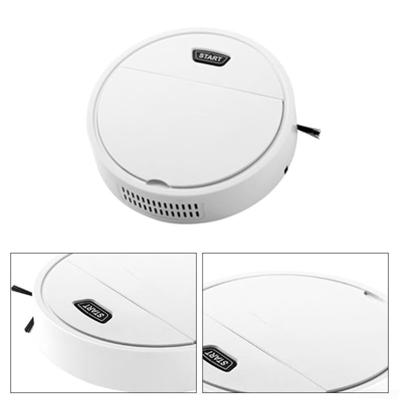 Saugroboter für Wohnzimmer mit automatischem Wisch- und Kehrfunktion, wiederaufladbar über USB, kompaktes und praktisches Design (weiß)