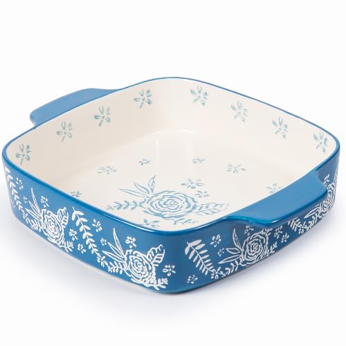 Wisenvoy Baking Dish Ceramic Brownie Pan 9x9 Baking Pan Casserole Dish Lasagna Pan Square Rose...