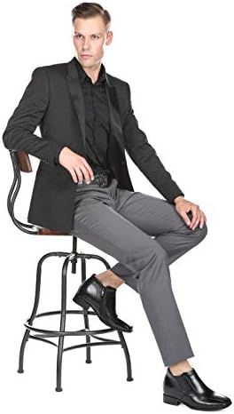 Calden Men's Invisible Height Increasing Elevator Shoes - Black Premium Leather Zipper Dress Boots - 3.2 Inches Taller - K99805 - Size 6.5 D(M) US | Image 5