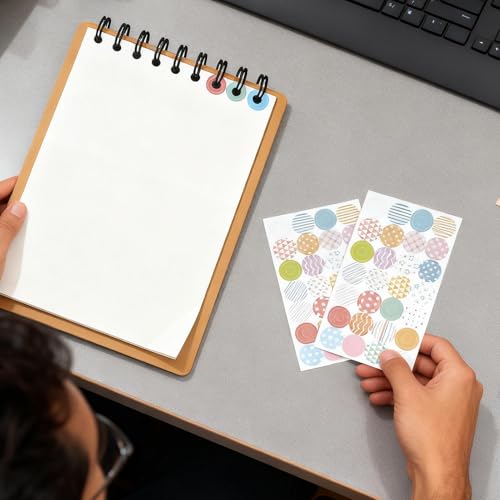 Générique Renforts Trous Classeur - 4 Feuilles Œillets Autocollants | Anneaux Renforcés pour Papier, Cahier Et Scrapbooking | Anti-Déchirure Format A5 A6 A7, Ext 13 Mm Int 6 Mm – vue 7