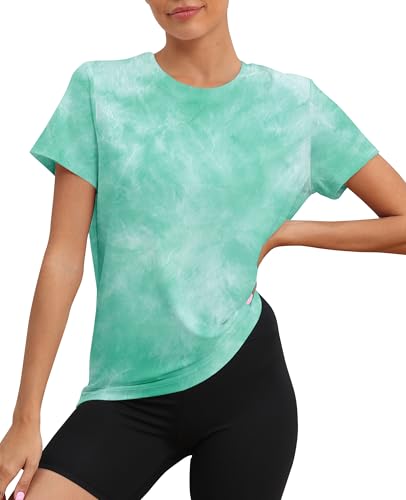 Image of KevaMolly Workout Tops for Women UPF50+ Breathable Loose Fit Yoga T Shirts Short Sleeve Running Gym Athletic Tee Top