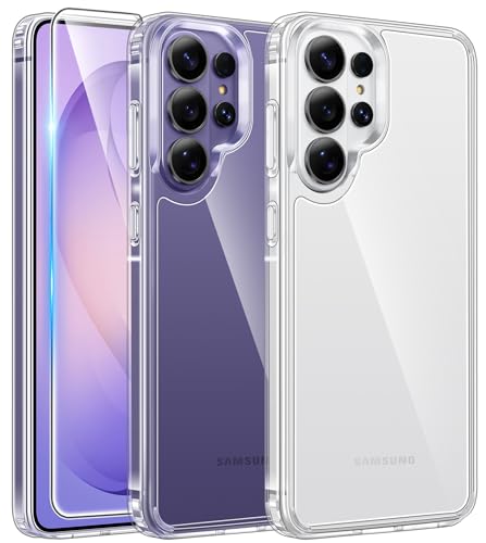 Image of FNTCASE for Samsung Galaxy S26-Ultra Case: Clear Magnetic Phone Cases with Screen Protector Compatible with Magsafe Slim Anti Yellowing Rugged Protective Transparent Cell Phone Cover (Clear)