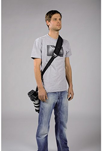 Hama Kameragurt Quick Shoot Strap (Schultergurt l&auml;ngenverstellbar bis 150 cm, Neopren, weich gepolstert, Sling universal passend f&uuml;r DSLR/Spiegelreflexkamera) schwarz