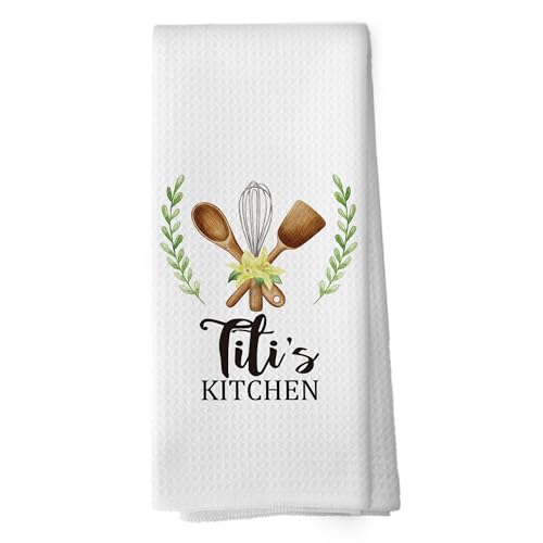 shiviody Titi Gifts Kitchen Towels - Gifts for Grandma Titi Dish Towels, Rustic Grandma Mothers Day Birthday Decorative Absorbent Dishcloths Hand Towel for Kitchen Decor 16x24 Inches