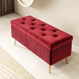 Banco de almacenamiento multifuncional: este banco de dormitorio es perfecto para tu dormitorio, sala de estar, entrada o como reposapiés. Se adapta perfectamente a varios estilos decorativos, mejorando tanto el