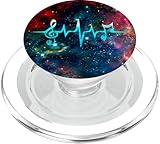Music Frequency Sound Wave Pulse Treble Clef Musical Notes PopSockets PopGrip for MagSafe