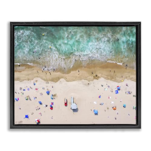 Aerial Summer Beach Seascape, 25 x 31 Inch Canvas in Floater Frame