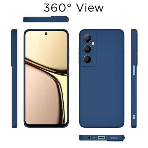 Image of Outlouders Back Cover for Realme C65 4G | Camera Protection | Durable Soft Matte Silicone Bumper Case (Blue)