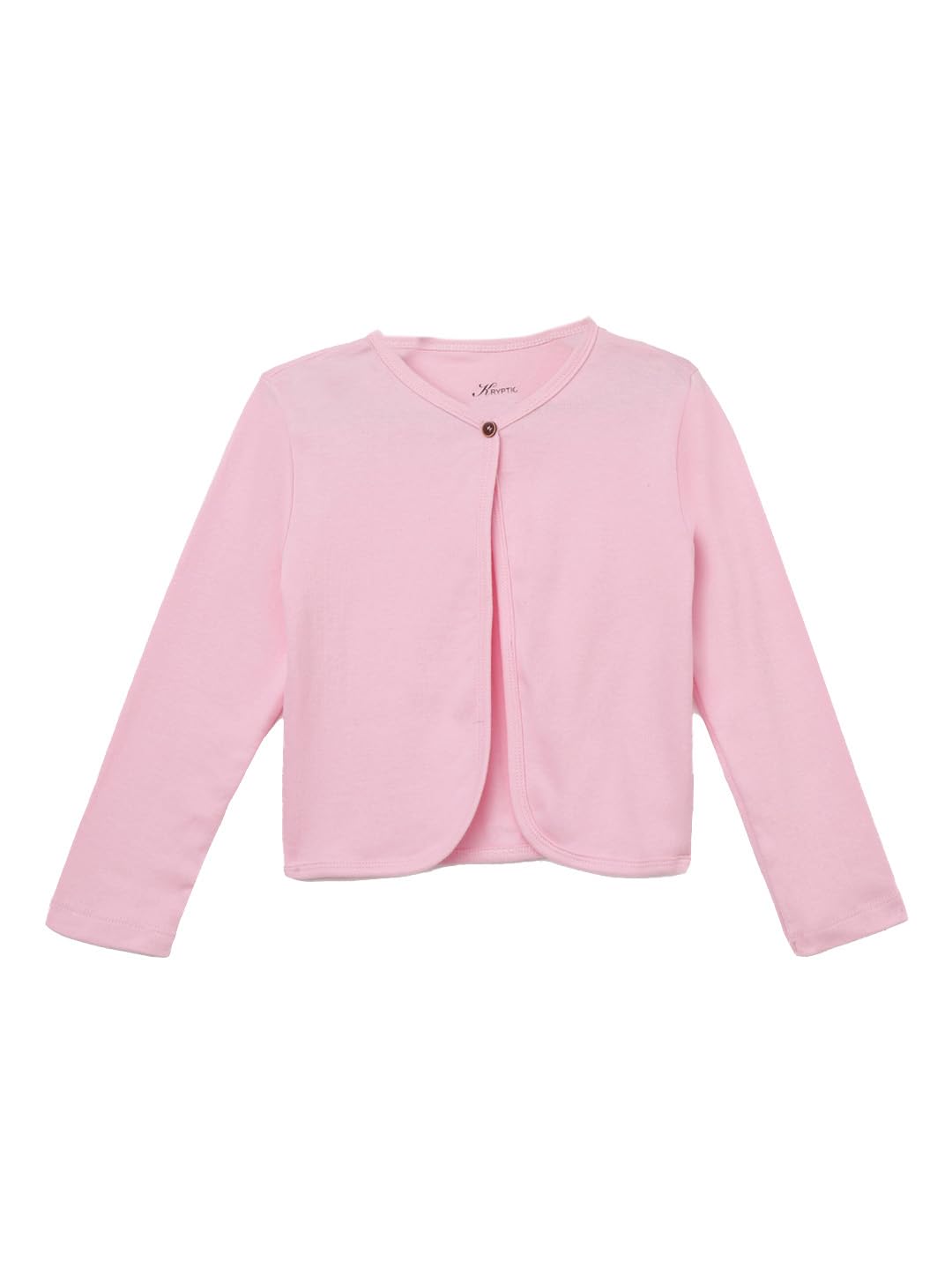 KRYPTIC Kids Girls Cotton Pack of 2 Solid Regular Length Full Sleeve Shrug(Light pink/Navy-9-10Y) - Image 2 thumbnail