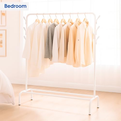 Miniatura 4 de Edihome, Burro Ropa, Perchero Colgador, Vestidor, 118x148x39 Cm, Resistente, Metálico, Con Soporte Para Zapatos, Para Colgar Ropa, Perchas, Camisas, Pantalones, Chaquetas Finas Blanco
