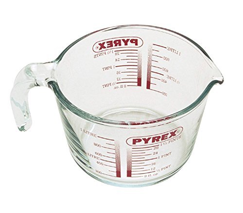 Deluxe Pyrex Stain Resistant Glass Measuring Jug, 1L