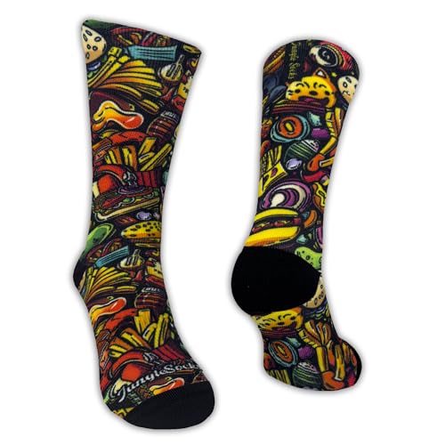 Jungle Socks Calcetines Deportivos Divertidos para CrossTraining, Ciclismo, Running, Fitness, Gimnasio para Hombres y Mujeres. Diseñado en Europa. 39-42 EU.