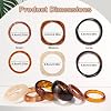 Mikovivi 6pcs Wide Resin Bangles, 3 Sizes Brown Chunky Resin Bracelet Boho Fashion Thick Bangles for Women Music Festival Vacation & Daily Wear #1