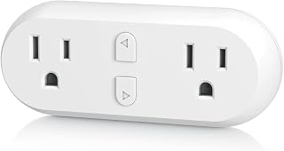 HBN Dual Smart Plug 15A WiFi Bluetooth Outlet Extender - Alexa Google Home Compatible, Timer, No Hub Required, ETL Certified