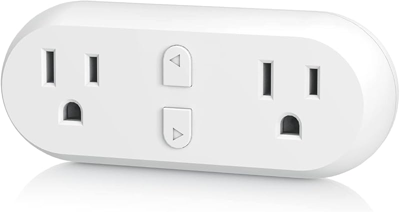 Enchufe inteligente de 15 A, extensor de salida WiFi y Bluetooth, enchufes dobles, funciona con Alexa, Google Home Assistant, control remoto con función de temporizador, no requiere concentrador, certificado ETL, solo WiFi 2.4G
