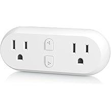 HBN Smart Plug 15A, WiFi&amp;Bluetooth Outlet Extender Dual Socket Plugs Works with Alexa, Google Home Assistant, Remote Control with Timer Function, No Hub Required, ETL Certified, 2.4G WiFi Only