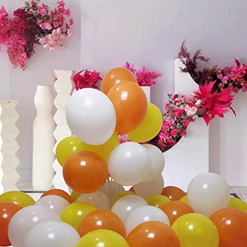 Image of 300 Pack Yellow Orange White Balloons 100 of each of the 3 colors 12 inch Yellow Orange White Latex Party Balloon Bulk for Various Party Events Decorations