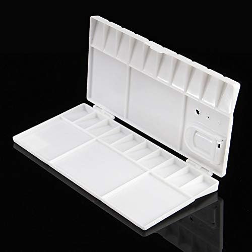Remorui 25-Grids Rectangle Paint Tray Palettes with Thumb Hole Oil Watercolor Pigment Artist Plastic Palette Kids Adults Drawing Palette Random