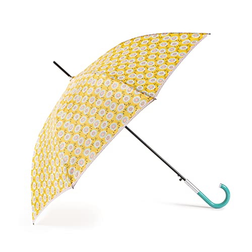 VOGUE Paraguas confeccionado en tres estampados de diseño exclusivo. Paraguas fabricado en fibra de vidrio. Antiviento, Teflón y apertura automática. (Estampado Chic floral amarillo) Cover