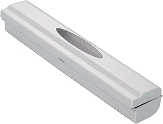 WENKO Folienschneider Perfect-Cutter, praktischer Abroller für Frischhaltefolie und Alufolie, Folienspender aus Kunststoff, 38 x 5,2 x 6,7 cm, Lichtgrau
