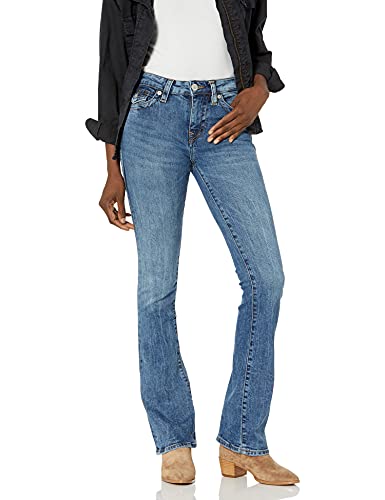True Religion Women's Becca Mid Rise Bootcut Flap Jean