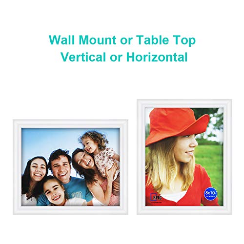 Rpjc 5X7 Inch Picture Frames Made Of Solid Wood High Definition Glass For Table Top Display And Wall Mounting Photo Frame Line Edge (White, 8X10 In) #TOP3