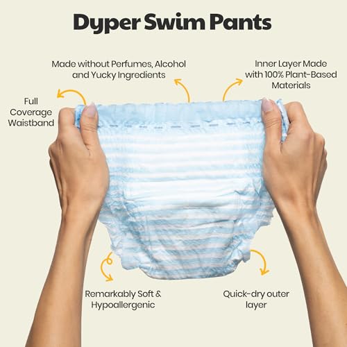 Image of DYPER Plant-Based Swim Diapers Size Large 26-37 lbs 18 Count Hypoallergenic