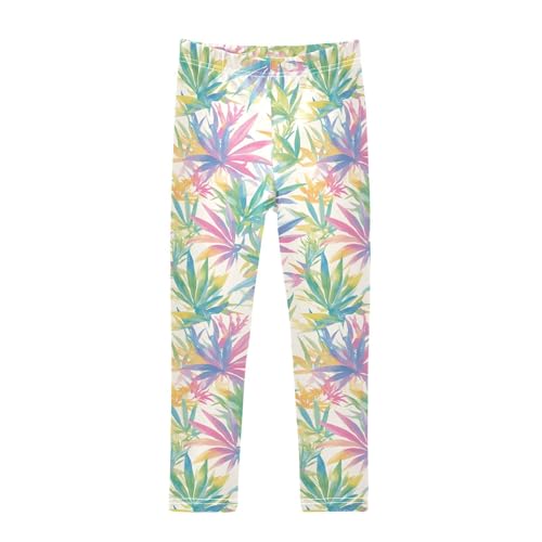 Classic Reggae Color Music Kids Baby Girls Active Leggings Stretch High Waisted Pants Running